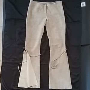LIKE NEW! Bebe Tan Lambskin Boho Pant